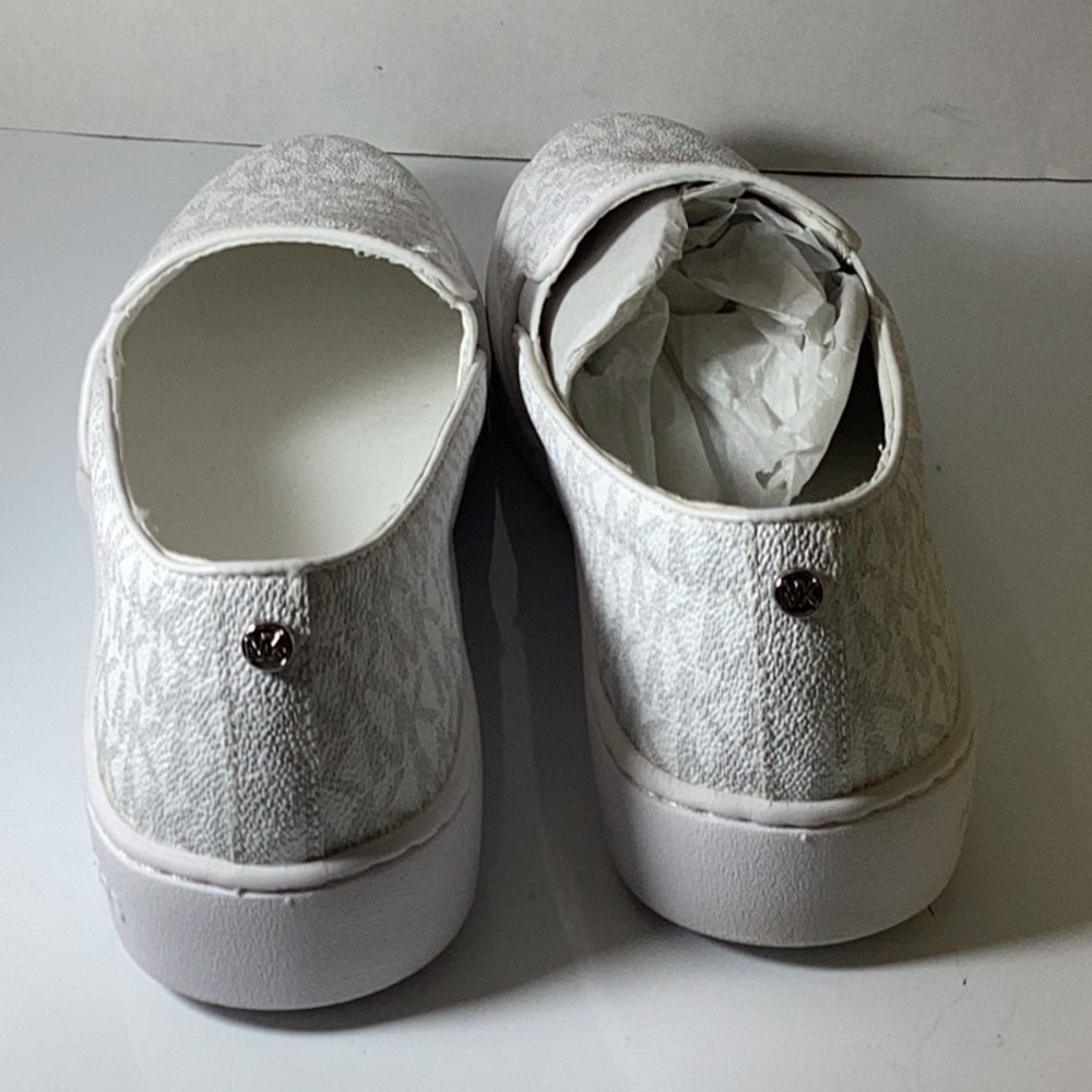 MICHAEL Michael Kors Keaton Slip-On (White Mini MK Logo Coated Canvas/Nappa) - Picture 12 of 16